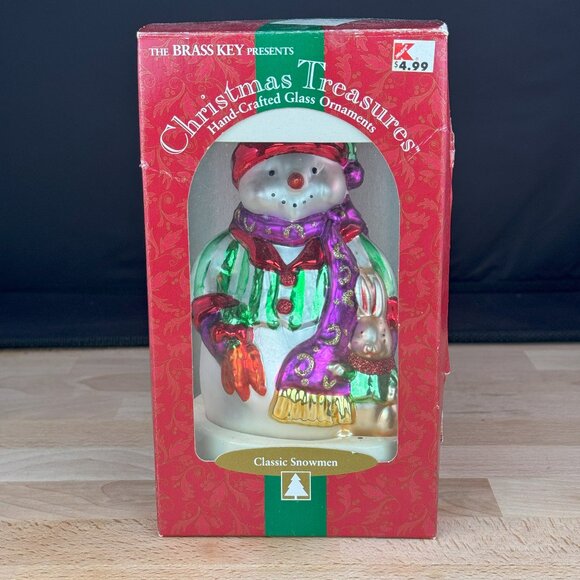 Brass Key Snowman Ornament Christmas Treasures Classic Woodland Snowman Ornament - Picture 3 of 14